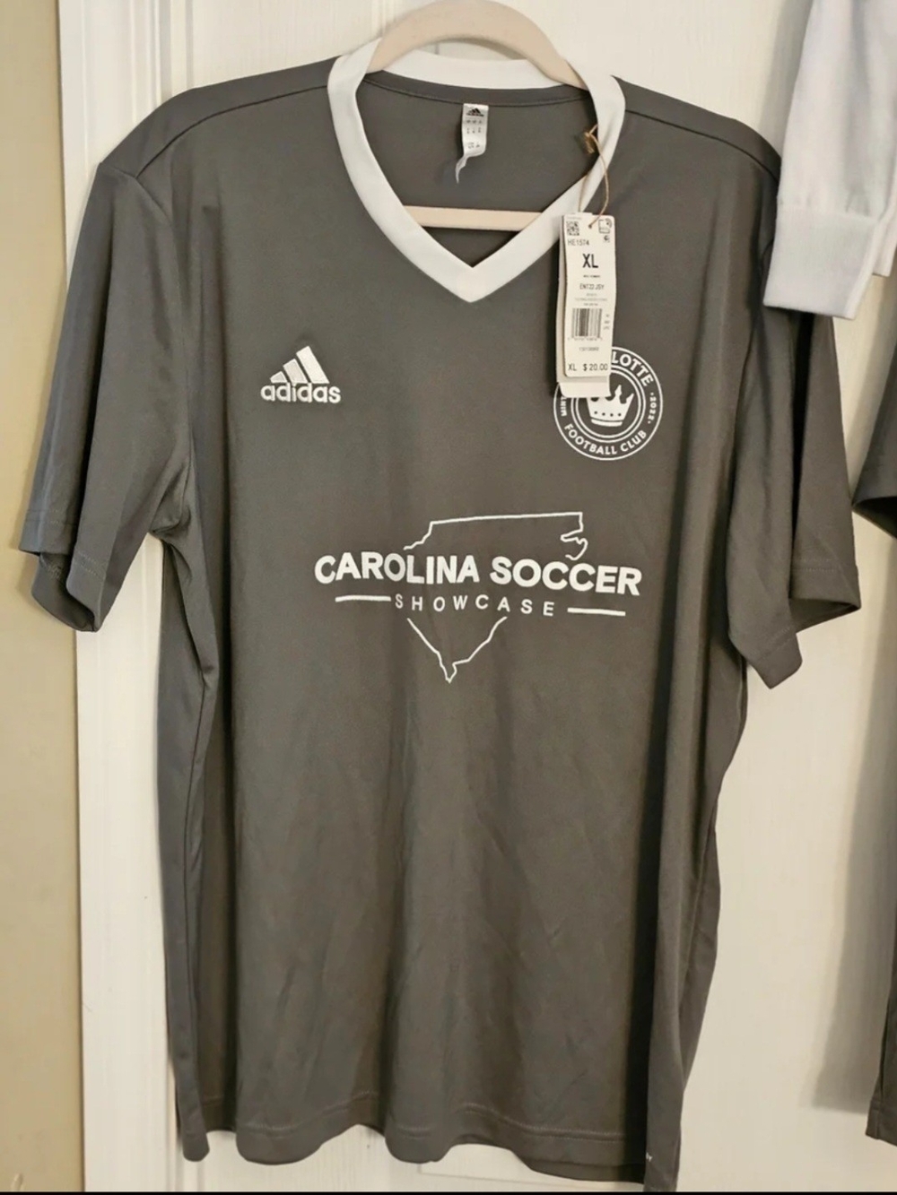Adidas Charlotte FC Football Soccer Showcase Training Jersey Grey Mens XL NWOT